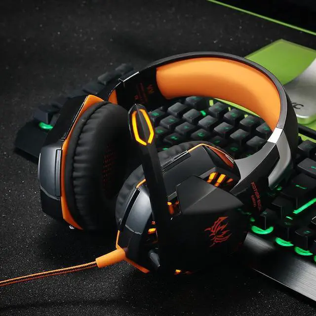 Main image of G2000 Gaming Headset, Surround Stereo Gaming Headphones with Noise Cancelling Mic, LED Lights & Soft Memory Earmuffs for PS5, PS4, Xbox One, Nintendo Switch, PC Mac Computer Games