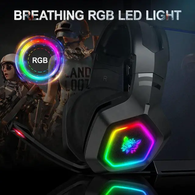 Alt view image 4 of 7 - K10 Cool RGB Flowing LED Gaming Headphones Headsets with Foldable Microphone