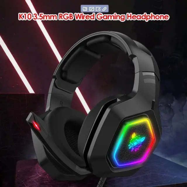 Alt view image 3 of 7 - K10 Cool RGB Flowing LED Gaming Headphones Headsets with Foldable Microphone