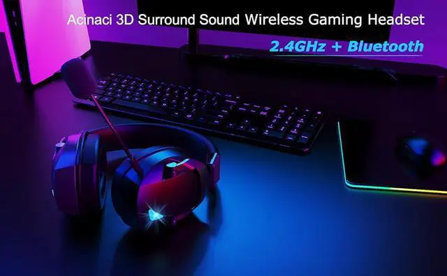 Alt view image 7 of 7 - Wireless Gaming Headset with Detachable Noise Cancelling Microphone, 2.4G Bluetooth - USB - 3.5mm Wired Jack 3 Modes Wireless Gaming Headphones for PC, PS4, PS5, Mac, Switch, Phone, Tablet