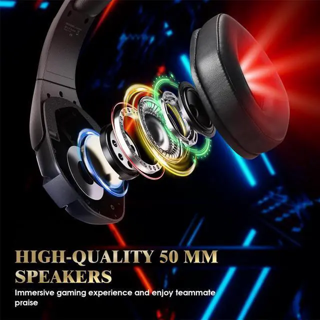 Alt view image 2 of 7 - G3000 Gaming Headset for PS5 PS4 Xbox One Controller,Bass Surround Noise Cancelling Mic, Over Ear Headphones with LED Lights