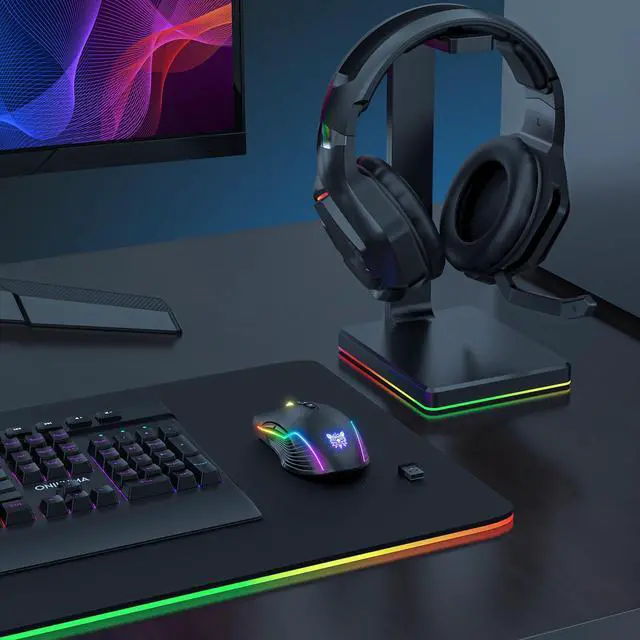 Alt view image 6 of 7 - Wireless Gaming Mouse, 2.4Ghz Connection, 5 RGB Backlit Modes, Ergonomic Computer Mice with 7 Macro Buttons, Adjustable DPI, Rechargeable Office Cordless Mouse for PC/Mac/Laptop