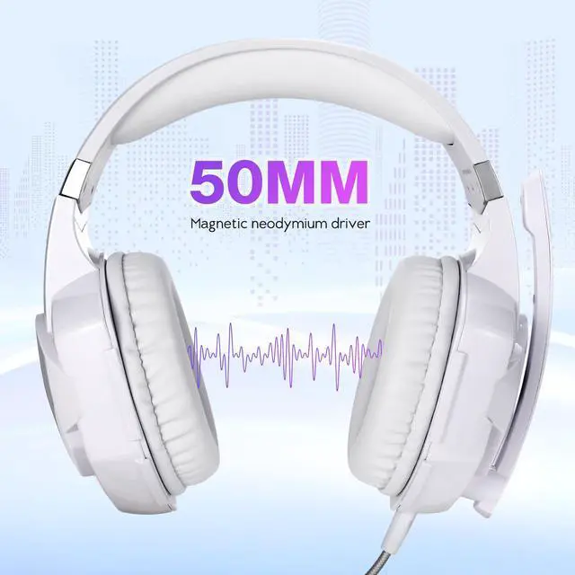 Alt view image 2 of 7 - G2000 White Stereo Gaming Headset 3.5mm Wired Deep Bass Computer Game Headphones Earphone with LED Light For PC Laptop PS4