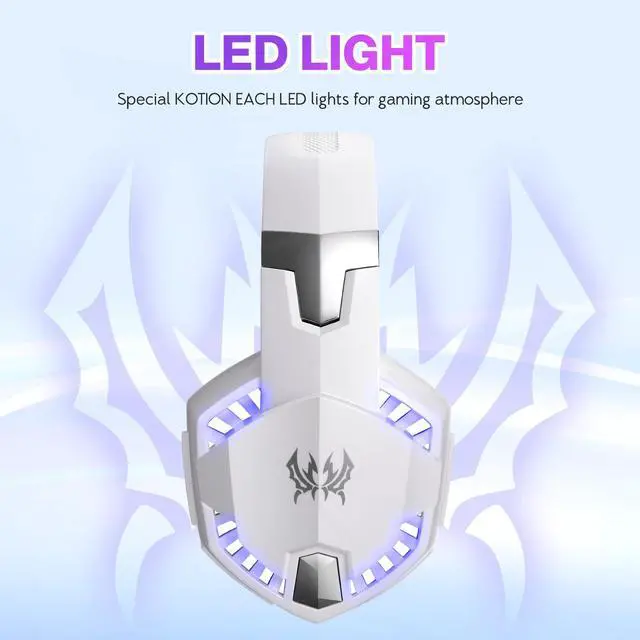 Alt view image 6 of 7 - G2000 White Stereo Gaming Headset 3.5mm Wired Deep Bass Computer Game Headphones Earphone with LED Light For PC Laptop PS4