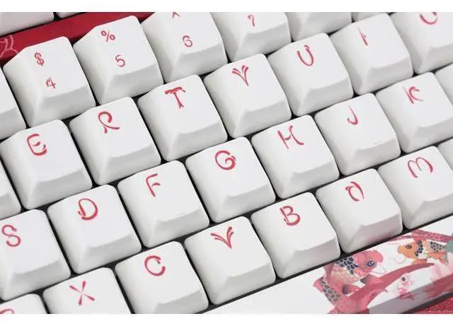 Alt view image 4 of 7 - VA87M Koi TKL Gaming Mechanical Keyboard Cherry MX Blue Switch 87 Keys Dye Sub PBT Keycaps NKRO Detachable USB Wired Red and White