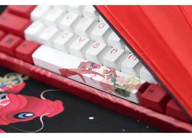 Alt view image 6 of 7 - VA87M Koi TKL Gaming Mechanical Keyboard Cherry MX Blue Switch 87 Keys Dye Sub PBT Keycaps NKRO Detachable USB Wired Red and White