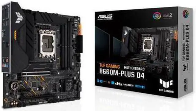 Main image of ASUS TUF GAMING B660M-PLUS D4 LGA 1700 Intel B660 SATA 6Gb/s Micro ATX Intel Motherboard