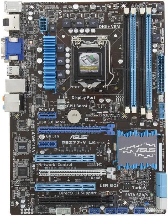 Alt view image 7 of 7 - ASUS P8Z77-V LK LGA 1155 Intel Z77 HDMI SATA 6Gb/s USB 3.0 ATX Intel Motherboard with UEFI BIOS