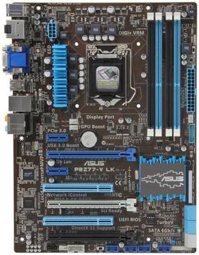 Alt view image 3 of 7 - ASUS P8Z77-V LK LGA 1155 Intel Z77 HDMI SATA 6Gb/s USB 3.0 ATX Intel Motherboard with UEFI BIOS
