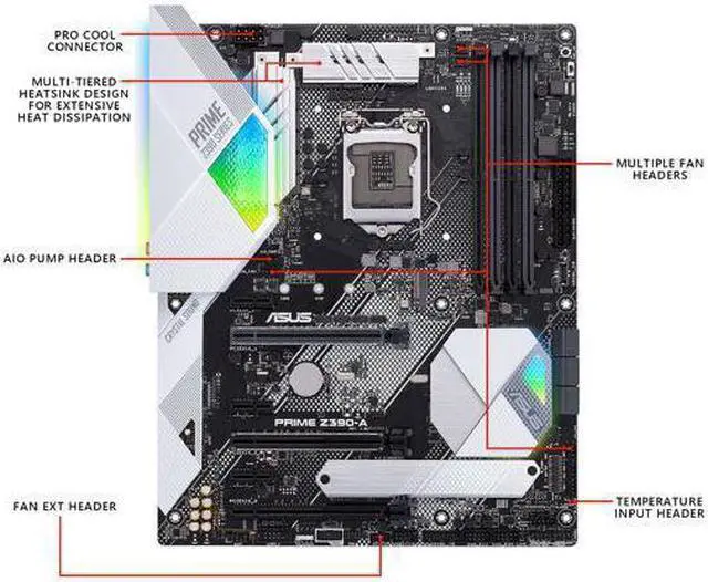 Alt view image 3 of 7 - ASUS Prime Z390-A LGA 1151 (300 Series) Intel Z390 SATA 6Gb/s ATX Intel Motherboard