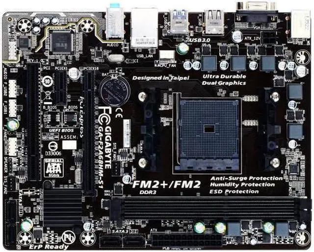 Alt view image 2 of 5 - GIGABYTE GA-F2A68HM-S1 DDR3 Supports AMD FM2+/FM2 A-series APU
