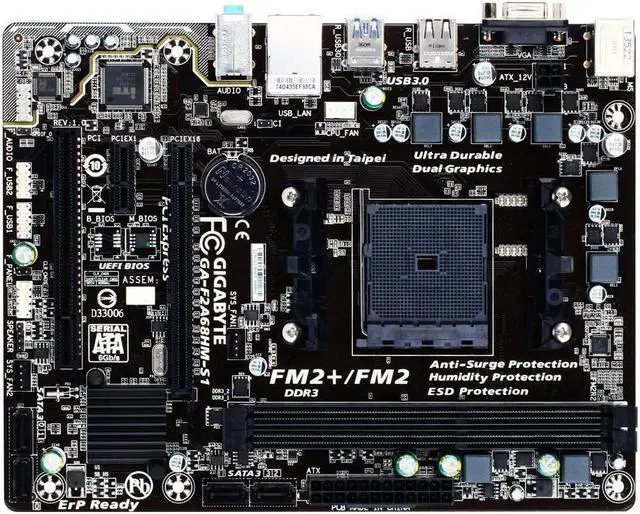 Alt view image 4 of 5 - GIGABYTE GA-F2A68HM-S1 DDR3 Supports AMD FM2+/FM2 A-series APU