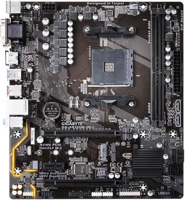 Alt view image 5 of 7 - GIGABYTE GA-AB350M-HD3 (rev. 1.0) AM4 AMD B350 SATA 6Gb/s USB 3.1 HDMI Micro ATX AMD Motherboard