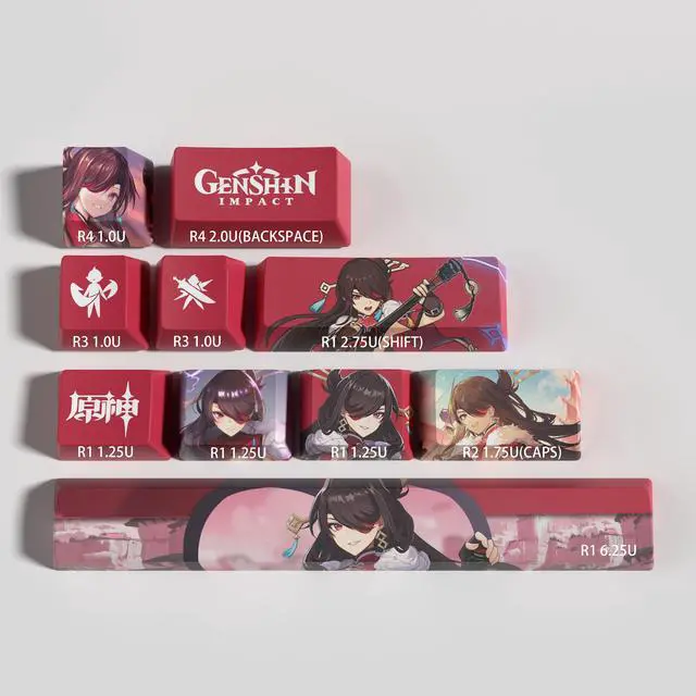 Main image of Genshin Impact Themed Keycaps Beidou PBT heat-sublimation keycaps 10 keys OEM high degree