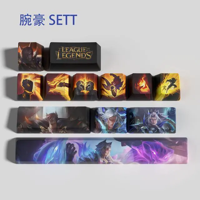 Main image of League of Legends Themed Keycaps Sett PBT heat-sublimation keycaps 12 keys OEM high degree