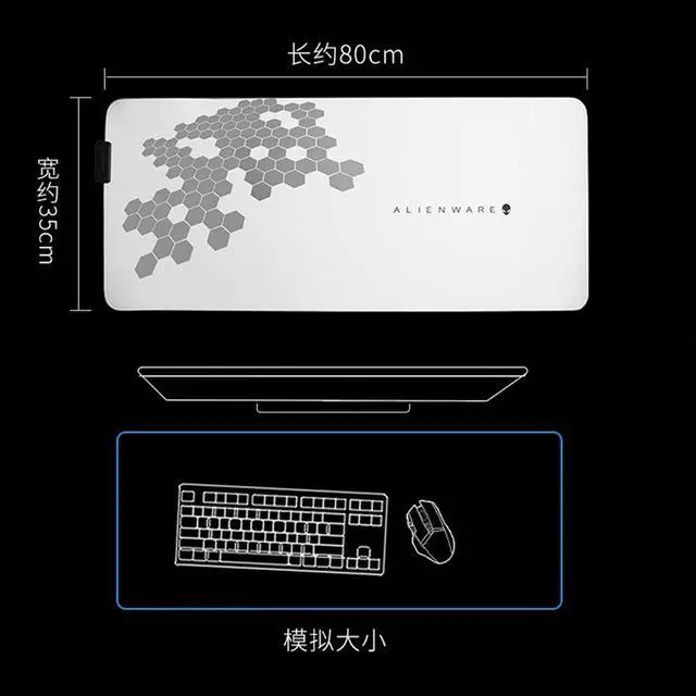 Alt view image 3 of 3 - Alitnware Illuminated Gaming Mouse Pad natural rubber white 80x35cm