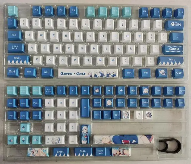 Alt view image 2 of 5 - Vtuber Two-dimensional Gawr Gura PBT heat-sublimation keycaps 132 key set Cherry Height