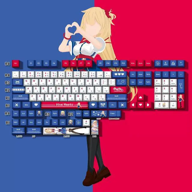 Main image of Vtuber Two-dimensional Akai Haato PBT heat-sublimation keycaps 132 key set Cherry Height