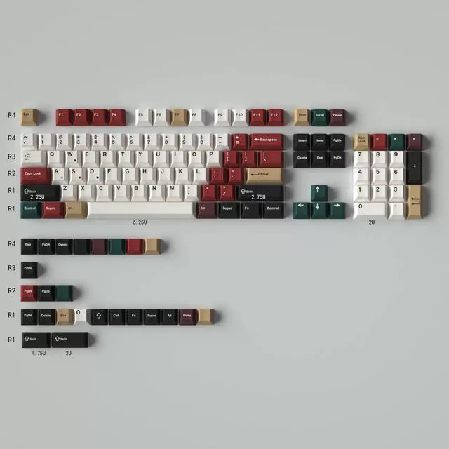 Main image of Mechanical Keyboard Keycaps Colour mixing PBT heat-sublimation keycaps 129 key set Cherry Height