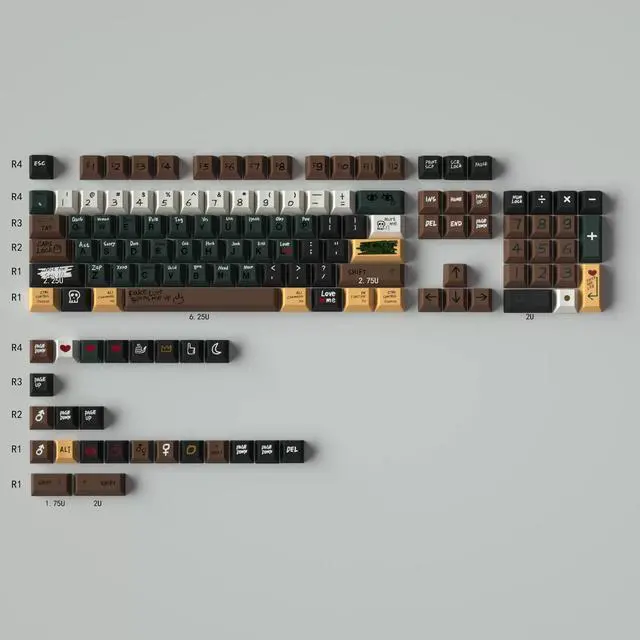 Main image of Mechanical Keyboard Keycaps love story PBT heat-sublimation keycaps 129 key set Cherry Height