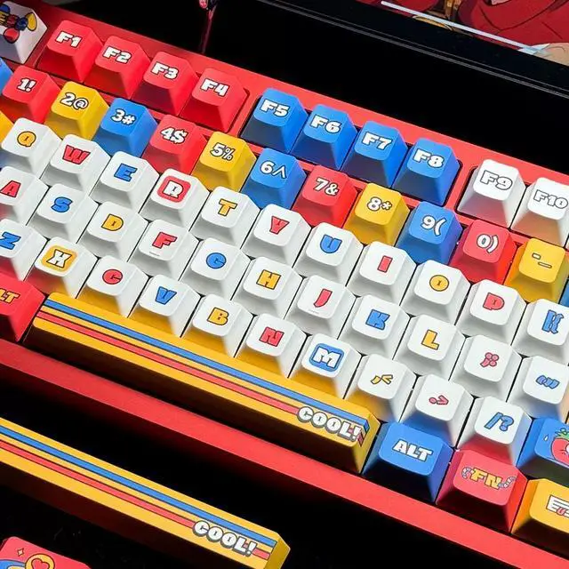 Alt view image 2 of 5 - Mechanical Keyboard Keycaps color cartoon PBT heat-sublimation keycaps 146 key set Cherry Height