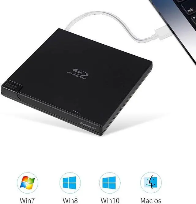 Alt view image 2 of 5 - ROAXRJ BDR-XD07CB external Blu-ray Compact Disc Writer/Burner USB 3.0 interface 6X