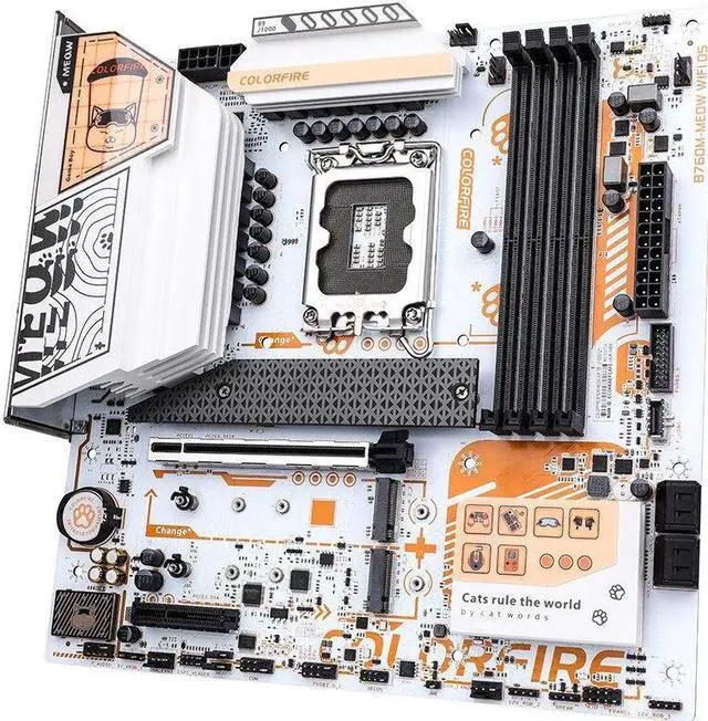 Alt view image 5 of 5 - Colorful COLORFIRE B760M-MEOW WIFI D5 Motherboard Intel B760 LGA 1700 192GB DDR5 M-ATX