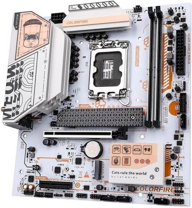 Alt view image 5 of 5 - Colorful COLORFIRE B760M-A MEOW WIFI D5 Motherboard Intel B760 LGA 1700 96GB DDR5 M-ATX