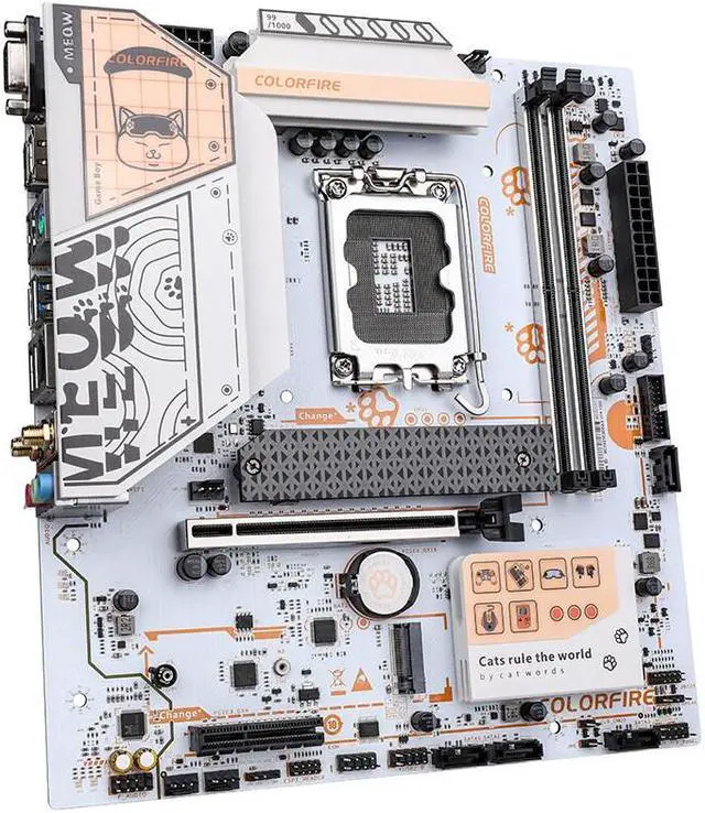 Alt view image 4 of 5 - Colorful COLORFIRE B760M-A MEOW WIFI D5 Motherboard Intel B760 LGA 1700 96GB DDR5 M-ATX