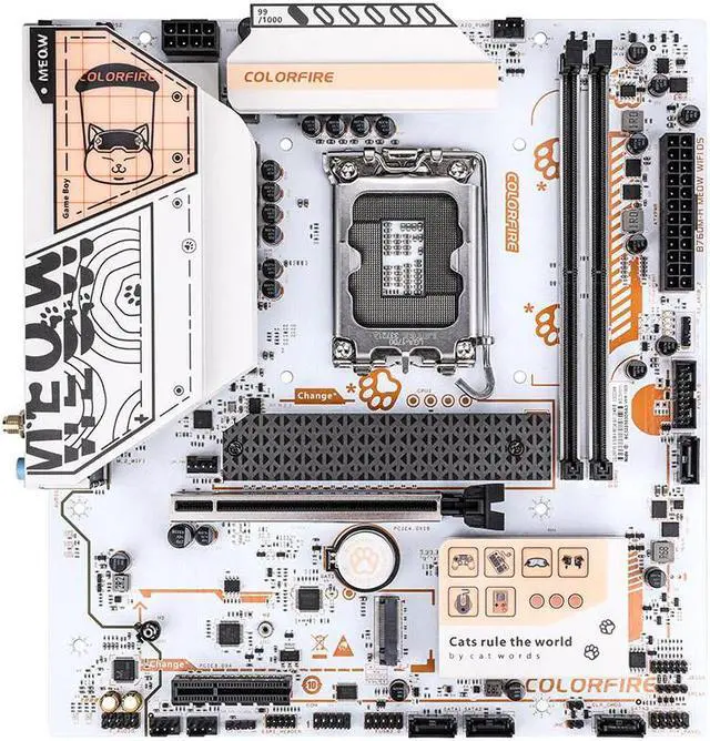 Main image of Colorful COLORFIRE B760M-A MEOW WIFI D5 Motherboard Intel B760 LGA 1700 96GB DDR5 M-ATX