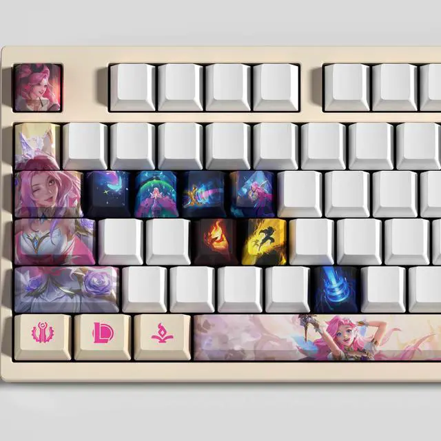 Alt view image 3 of 4 - League of Legends keycap Seraphine PBT heat-sublimation keycaps 30key OEM Height