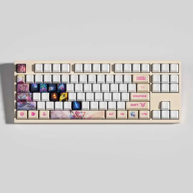 Alt view image 2 of 4 - League of Legends keycap Seraphine PBT heat-sublimation keycaps 30key OEM Height