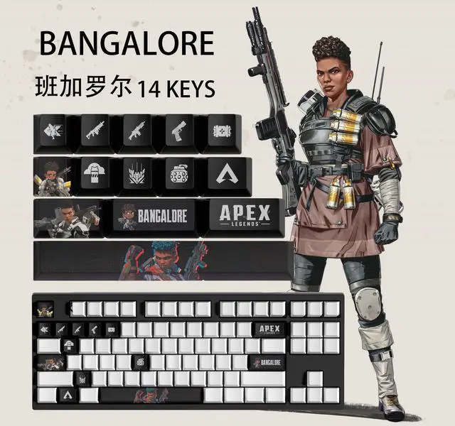 Main image of APEX keycap BANGALORE PBT heat-sublimation keycaps 14key OEM Height