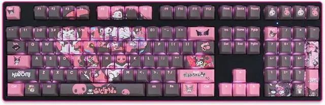 Alt view image 2 of 7 - Kuromi translucency PBT heat-sublimation keycaps 108key Cherry Height