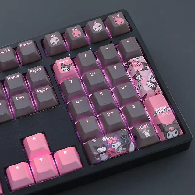 Alt view image 5 of 7 - Kuromi translucency PBT heat-sublimation keycaps 108key Cherry Height