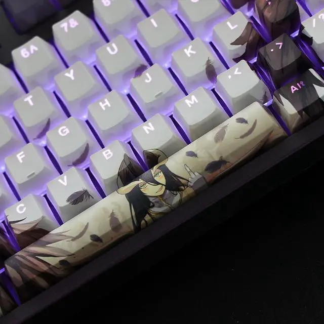 Alt view image 5 of 7 - overlord Albedo translucency PBT heat-sublimation keycaps 108key Cherry Height