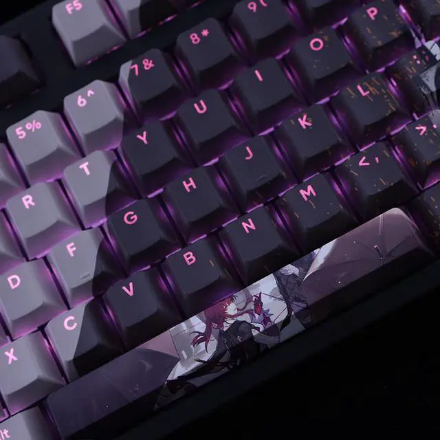 Alt view image 3 of 7 - Honkai: Star Rail Kafka translucency PBT heat-sublimation keycaps 108key Cherry Height