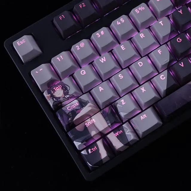Alt view image 2 of 7 - Honkai: Star Rail Kafka translucency PBT heat-sublimation keycaps 108key Cherry Height