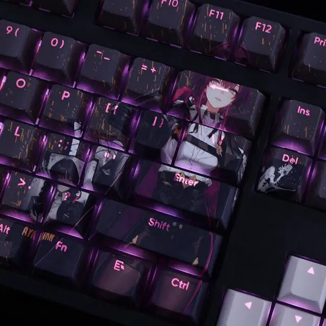 Alt view image 4 of 7 - Honkai: Star Rail Kafka translucency PBT heat-sublimation keycaps 108key Cherry Height