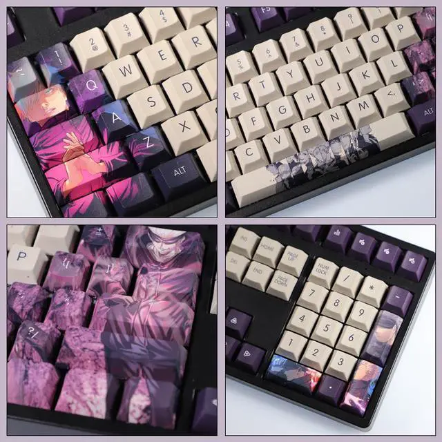 Alt view image 2 of 7 - Jujutsu Kaisen Goj Satoru Light tight PBT heat-sublimation keycaps 108key Cherry Height