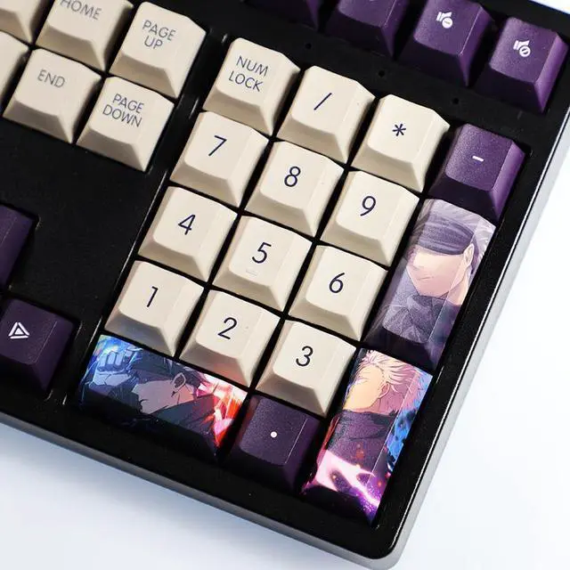 Alt view image 5 of 7 - Jujutsu Kaisen Goj Satoru Light tight PBT heat-sublimation keycaps 108key Cherry Height