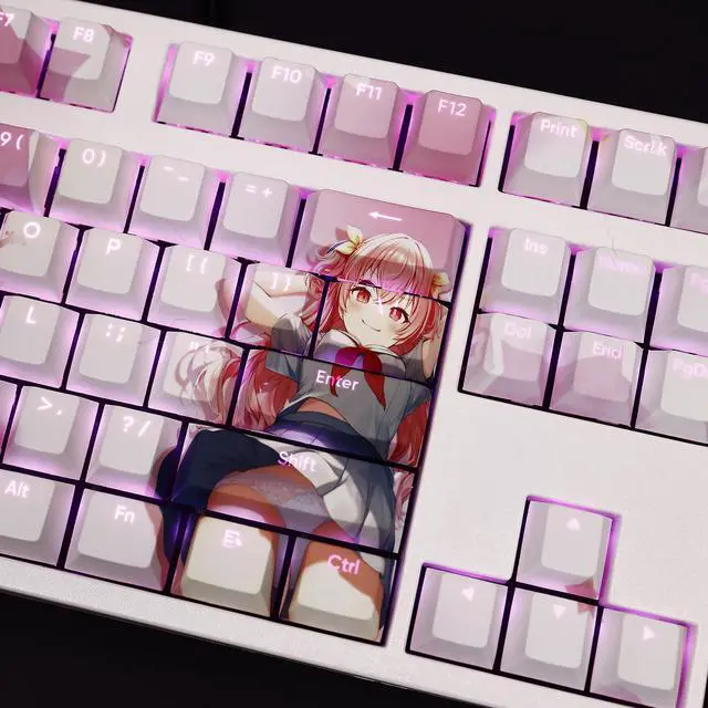 Alt view image 3 of 5 - Love Live! Sunshine!! Momoi Airi translucency PBT heat-sublimation keycaps 108key Cherry Height