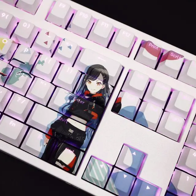 Alt view image 3 of 6 - World Plan Colorful Stage Shiraishi An translucency PBT heat-sublimation keycaps 108key Cherry Height