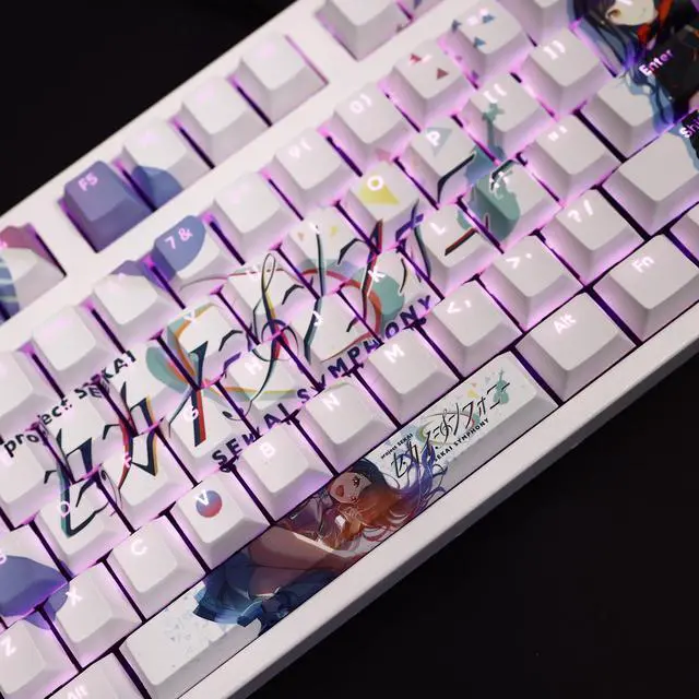 Alt view image 4 of 6 - World Plan Colorful Stage Shiraishi An translucency PBT heat-sublimation keycaps 108key Cherry Height
