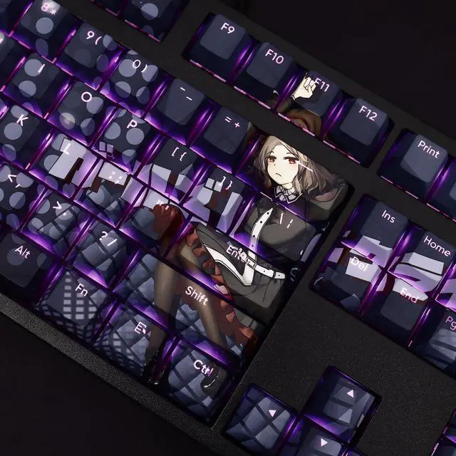 Alt view image 4 of 6 - GIRLS BAND CRY Ebizuka Tomo translucency PBT heat-sublimation keycaps 108key Cherry Height