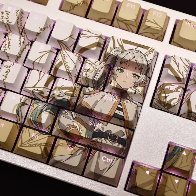 Alt view image 3 of 6 - Frieren translucency PBT heat-sublimation keycaps 108key Cherry Height