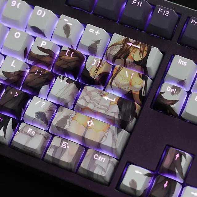 Alt view image 4 of 7 - overlord Albedo translucency PBT heat-sublimation keycaps 108key Cherry Height