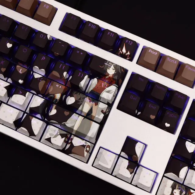 Alt view image 4 of 6 - Kinugawa Kasumi translucency PBT heat-sublimation keycaps 108key Cherry Height
