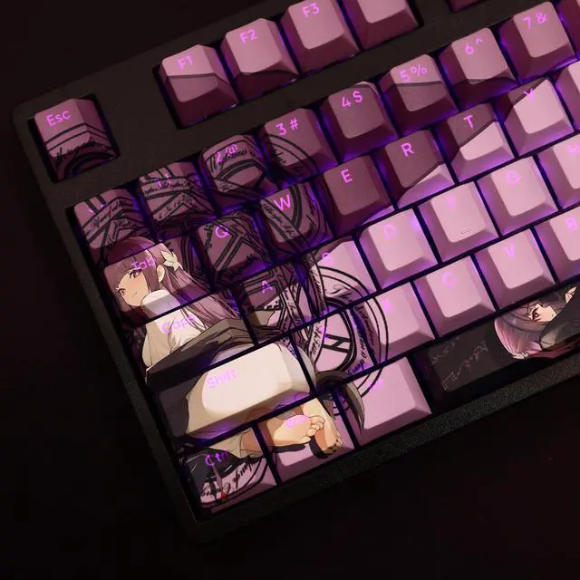 Alt view image 2 of 6 - Frieren: Beyond Journey's End Fern translucency PBT heat-sublimation keycaps 108key Cherry Height