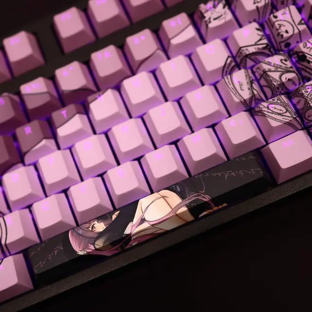 Alt view image 3 of 6 - Frieren: Beyond Journey's End Fern translucency PBT heat-sublimation keycaps 108key Cherry Height
